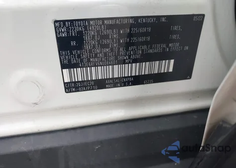 2022 Toyota Rav4 Xse z USA, uszkodzony, nr VIN 4T3E6RFV6NU084601